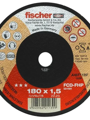 Schneller Versand Fischer Trennscheibe FHP plus 1,5/180 flach Inox | 1,5 mm | 180 mm | 8.500 r/min | 1148948