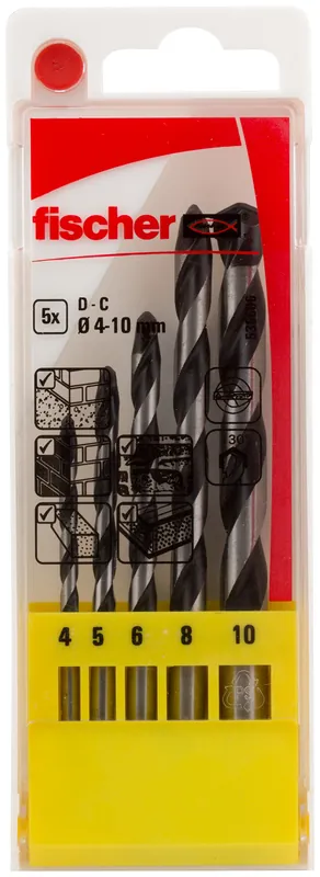 Fischer Betonbohrer D-C Set 4-10mm P (5) | 5 Stück | 1147456 Expressversand