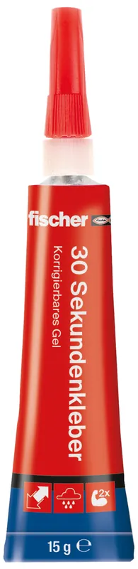 Zertifiziert Fischer GOW 30 Sekunden Kleber 15g | 1146736