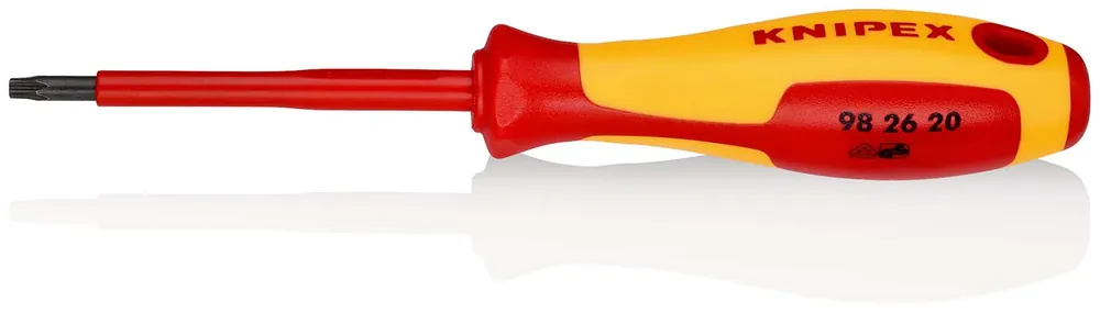 KNIPEX Schraubendreher für Torx®-Schrauben isolierender Mehrkomponenten-Griff, VDE-geprüft brüniert 185 mm | 80 mm | 107 mm | 185 mm | TX20 mm | 15 mm | 1167437 Bestseller