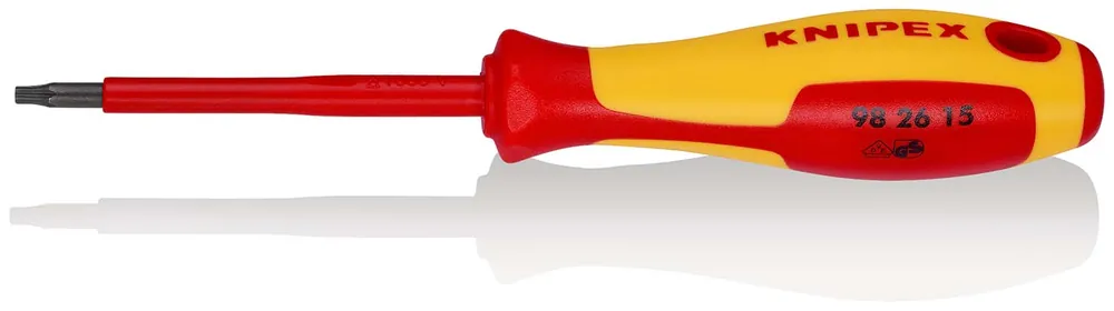 KNIPEX Schraubendreher für Torx®-Schrauben isolierender Mehrkomponenten-Griff, VDE-geprüft brüniert 185 mm | 80 mm | 107 mm | 185 mm | TX15 mm | 15 mm | 1167436 Günstig