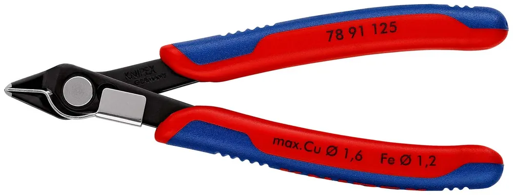 Angebot KNIPEX Electronic Super Knips® mit Mehrkomponenten-Hüllen brüniert 125 mm | Mit Drahtklemme | brüniert | mit Mehrkomponenten-Hüllen | 9 mm | 13.5 mm | Schneide mit sehr kleiner Facette | 0.2 - 1.6 mm | 1166680