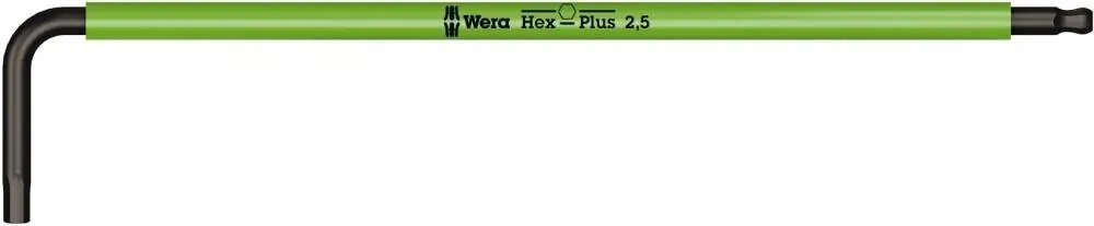 Abverkauf Wera Winkelschraubendreher Multicolor mit Kugelkopf 2,5mm | hellgrün | 2,5 mm | 112 x 19 mm | 1414264