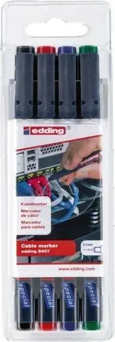 Must-Have edding Kabelmarker-Set 8407 schwarz, rot, blau, grün | 1413840