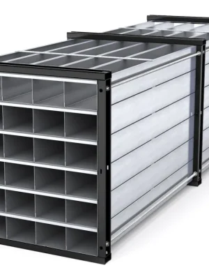 Highlight RR Industrietechnik Wabenregal Typ RWR-30/6 RAL 3000 | 30 ( 5x6) | Rahmen RAL 3000 feuerrot | 1000x6000x1000 mm | 130200074