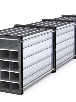 Sonderangebot RR Industrietechnik Wabenregal Typ RWR-25/6 RAL 5010 | 25 ( 5x5) | Rahmen RAL 5010 enzianblau | 1000x6000x1000 mm | 130200070