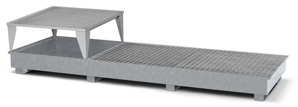 Abverkauf RR Industrietechnik Auffangwanne Typ RTC-31 RAL verzinkt | 1x Abfüllblock | verzinkt | Für 3x 1000 Liter IBC | 110000149