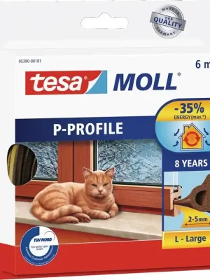 Fenster-/Türmoll tesamoll 5390 B9mmxH5.5mmxL6m braun TESA, Menge 10 Stk Zertifiziert