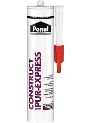 Henkel Montagekleber Construct PUR-Express EN 204: D4 perlweiß 440g Kartusche PONAL Zertifiziert