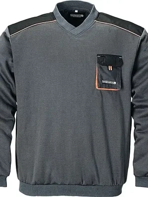 Terrax Pullover Gr.XXL dunkelgrau/schwarz/orange TERRATREND Preis Gesenkt