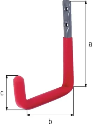 Schnäppchen GAH Alberts Wandhaken U-Form Rotgummi A.83mm Stahl roh verzinkt Ø18mm GAH, Menge 5 Stk