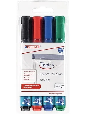 Solange Der Vorrat Reicht Flipchartmarker 380 schwarz/rot/blau/grün Strich-B.1.5-3mm Rundspitze EDDING
