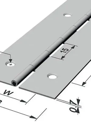 Pickhardt & Gerlach Stangenscharnier B.offen 20mm S.0.7mm 1800mm Fe verms.P & G, Menge 10 Stk Sonderaktion