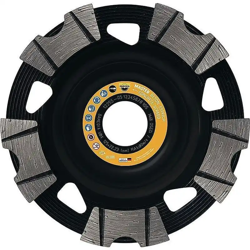 Neu Diamantschleiftopf UBX 180mm für Flex-Maschinen Beton.Estrich 22.23mm SAMEDIA