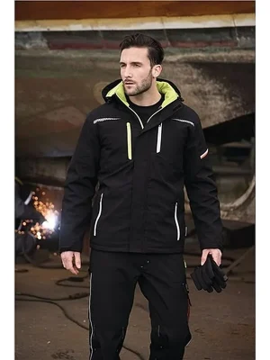 Bestpreis Softshell-Berufsparka Terrax Workwear Gr.M schwarz/limette TERRAX