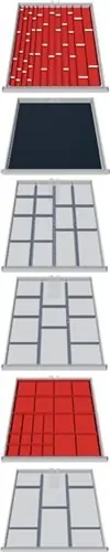 Bedrunka & Hirth Gerätebau Schubladenunterteilungsmaterial Front-H.75-125mm 107-tlg. Bestseller