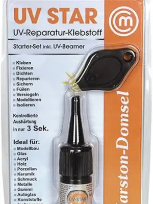 Kracherpreis Marston-Domsel UV-Reparatur-Klebstoff MD UV-Star 3g Kleber /1 UV-Leuchte transp.Set MARSTON, Menge 8 Stk