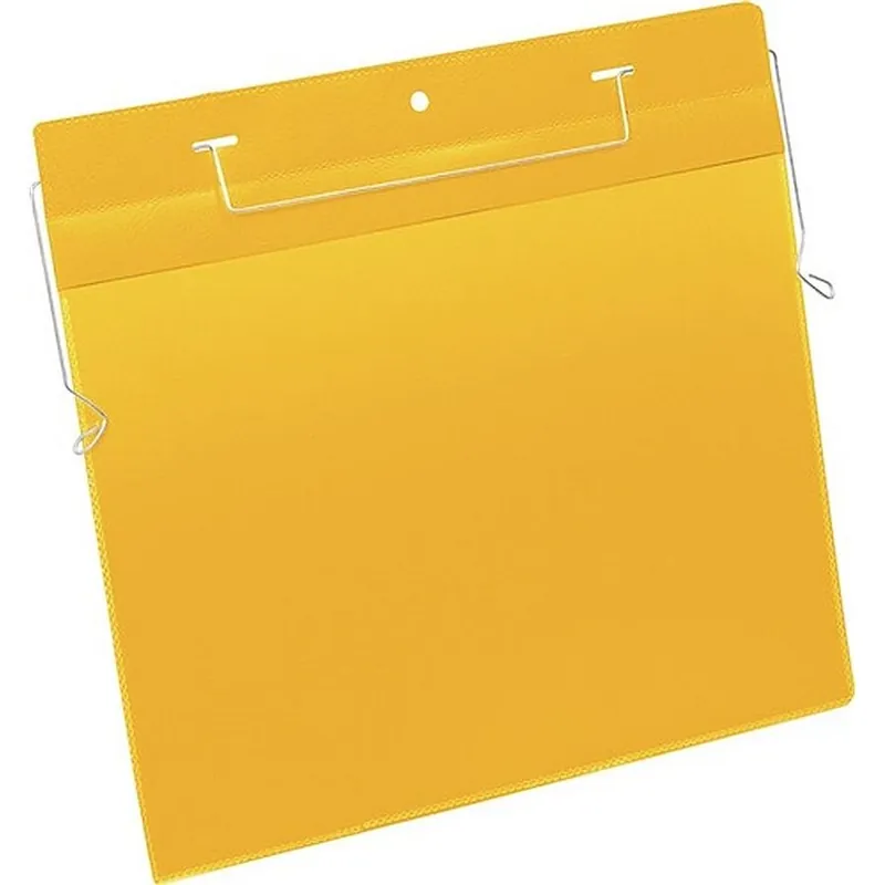 Dokumententasche B297xH210mm DIN A4 quer mit flex.Drahtbügel gelb 50 DURABLE Versand Am Gleichen Tag