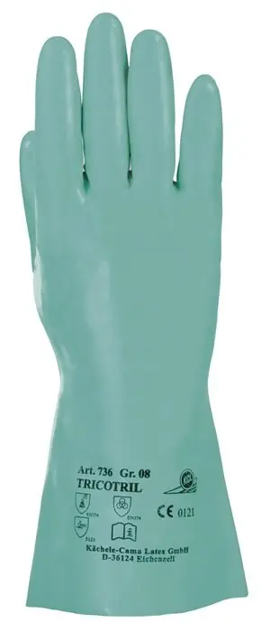 KCL Chemiehandschuh Tricotril 736 Gr.9 grün EN 388.EN 374 PSA III HONEYWELL, Menge 10 Stk Versand Am Gleichen Tag