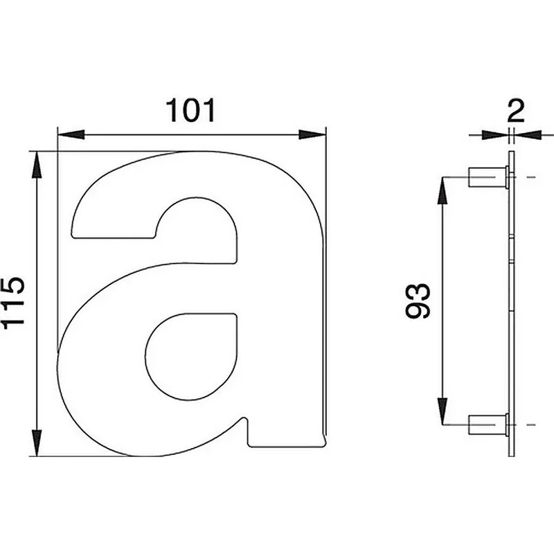 Neu Hausnummer Buchstabe a VA ma 114mm B.101mm EDI