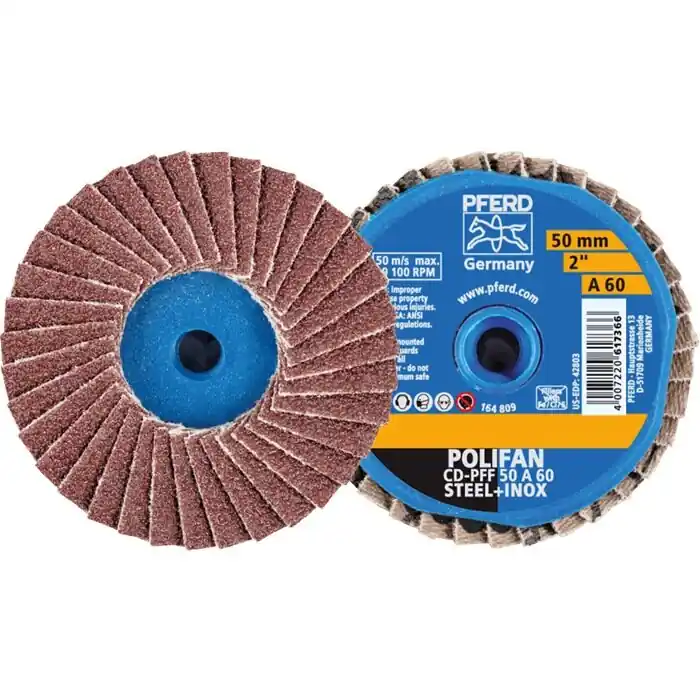 August Rüggeberg Fächerschleifscheibe COMBIDISC-Mini-POLIFAN Ø50mm K.60 19100min-¹ PFERD, Menge 10 Stk Beliebt
