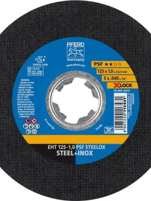 Aktuell August Rüggeberg Trennscheibe X-LOCK PSF STEELOX D125x1mm ger.INOX Bohr.22.23mm PFERD, Menge 25 Stk