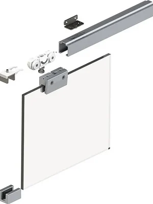 Knallerangebot Woelm Schiebesyst.73 50kg 2100mm EV1 elox.GLT 8mm Kompletts.910 -1100mm Wm.HELM