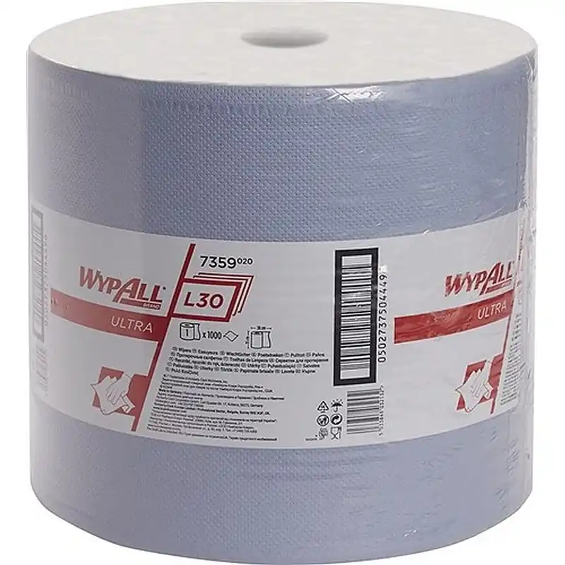 Kimberly-Clark Wischtuch WYPALL L30 7359 L380xB350ca.mm blau 3-lagig 1000 Tü./Rl. Abverkauf