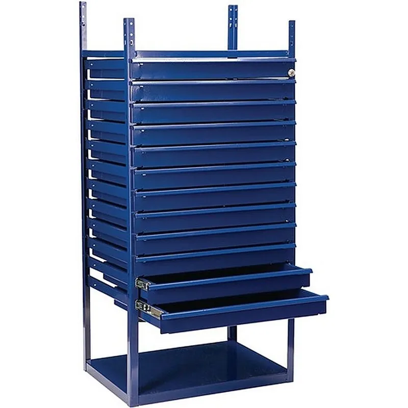 Schubladenelement LOGS 90 H1160xB540xT390mm 12 Schubl.blau RAL 5022 LOGS Sonderangebot