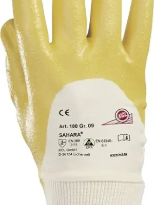 KCL Handschuhe Sahara 100 Gr.9 gelb BW-Trikot mit Nitril EN 388 PSA II HONEYWELL, Menge 10 Stk Mega-Angebot