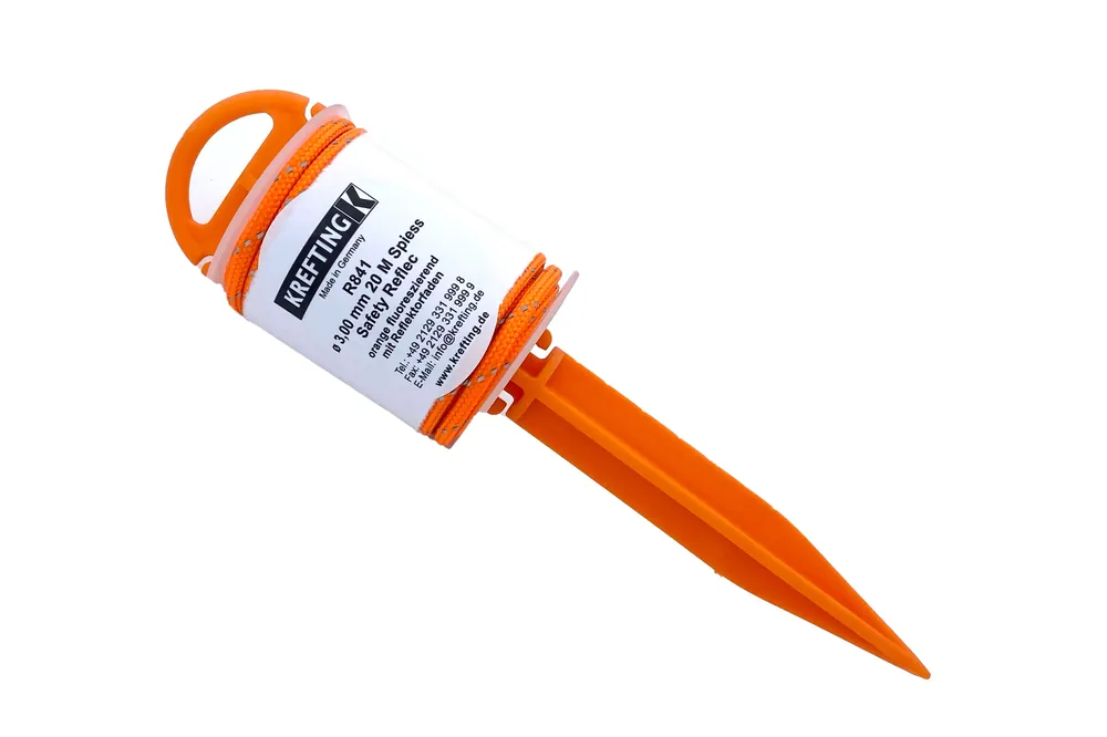 Polyester Reflektor Schnur Ø 3 mm 20 m orange auf Spieß Neue Kollektion
