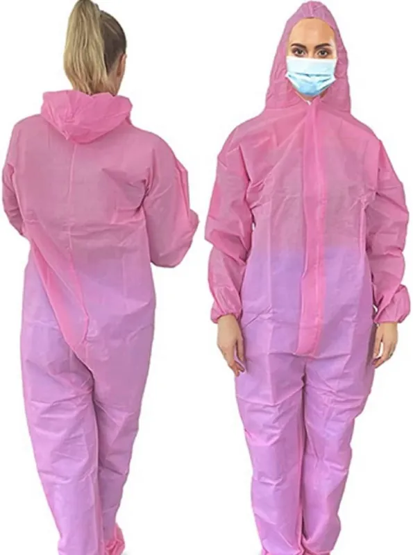 50 Stück Einwegoverall rosa Größe S mit Reißverschluss Top-Angebot