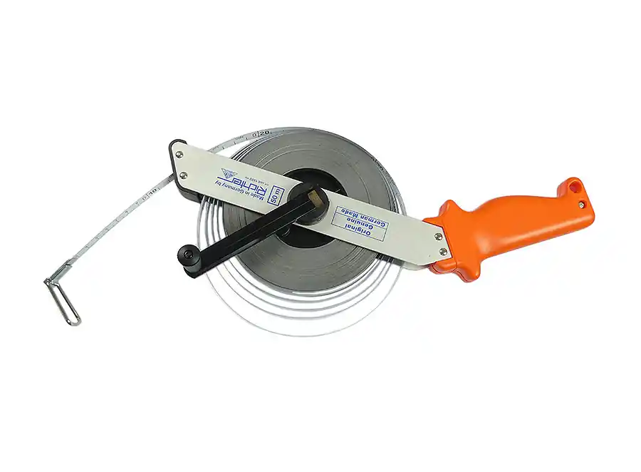 RICHTER Maßband mit Alu-Rahmen weißlackiert 13 mm 50 m Highlight