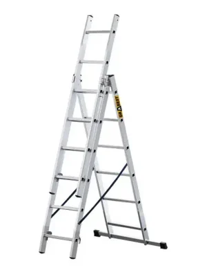 DRABEST HOME Mehrzweckleiter Aluminium 3-teilig 3x9 Sprossen Neue Kollektion