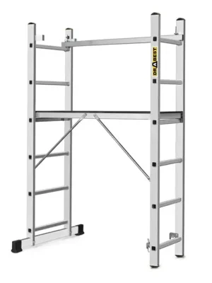 DRABEST BASIC Arbeitsgerüst Leitergerüst Aluminium 2x6 Sprossen 46x161cm Solange Der Vorrat Reicht