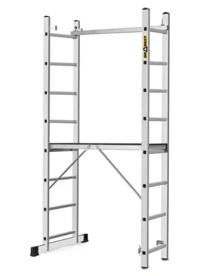DRABEST BASIC Arbeitsgerüst Leitergerüst Aluminium 2x8 Sprossen 46x214cm Must-Have