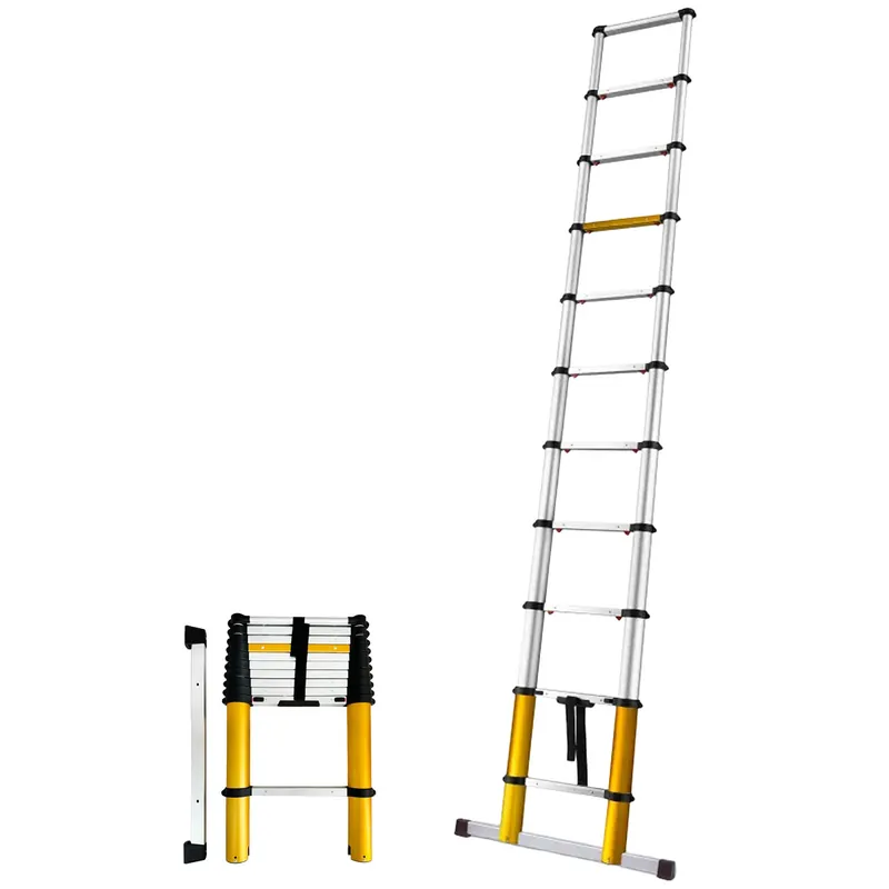 Markenware DRABEST Teleskopleiter MAX PRO Aluminiumleiter 11 Stufen