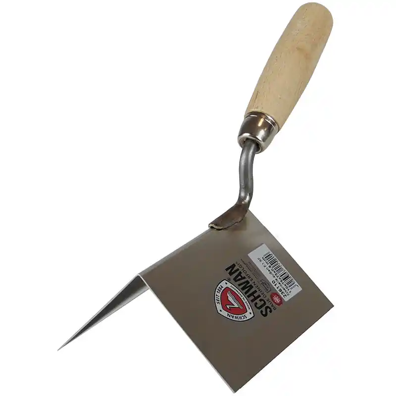 Bestpreis SCHWAN Eckenkelle 90° außen Edelstahl Stärke 0,8mm Holzheft