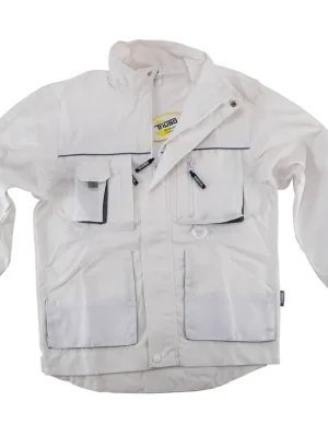 Triuso Arbeitsbundjacke Power, 270 g/m², Canvas, weiß-grau Größe 58 Rabatt